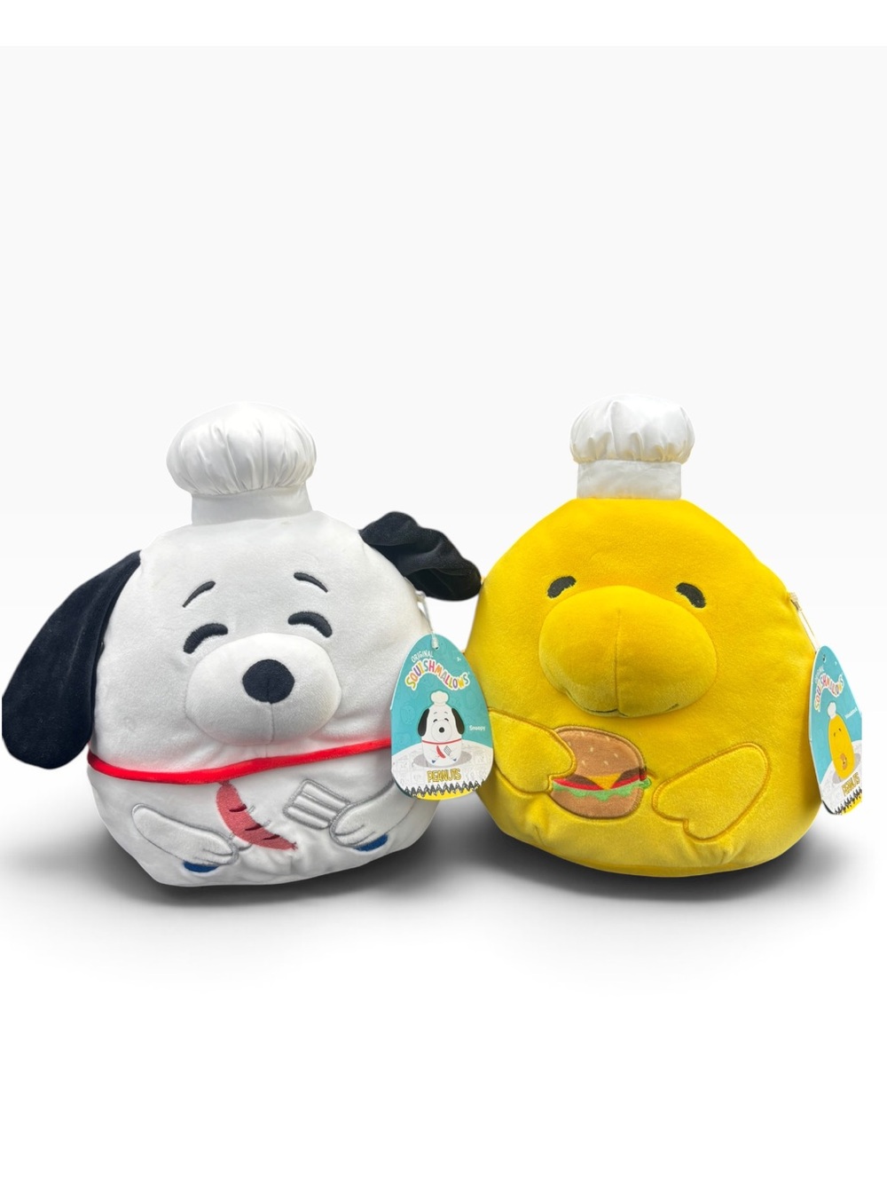 Squishmallows Peanuts Snoopy & Woodstock Chef Plush Set of 2 With Tags